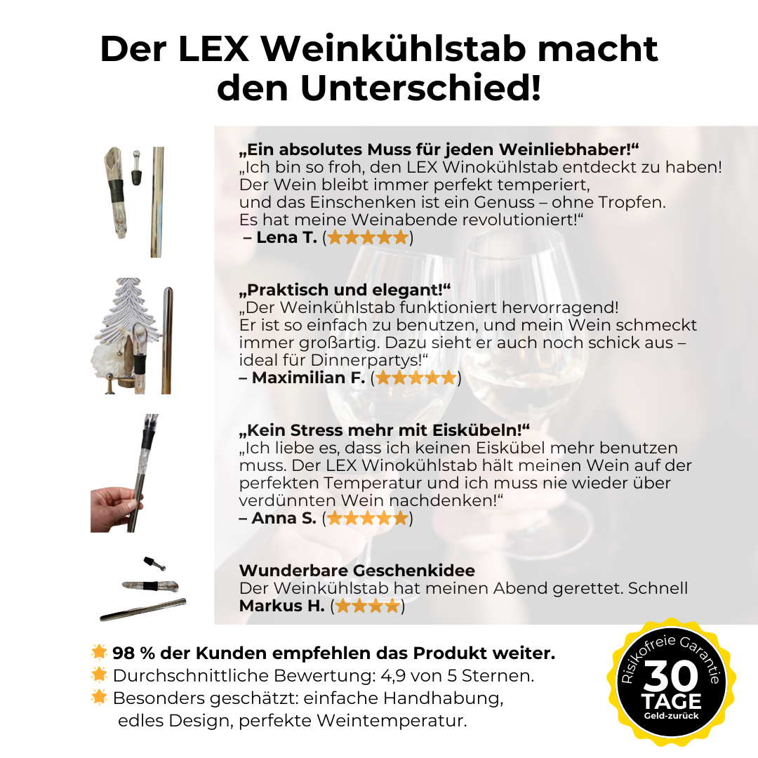 🧊 LEX Winokühlstab™ | Immer eisgekühlten Wein
