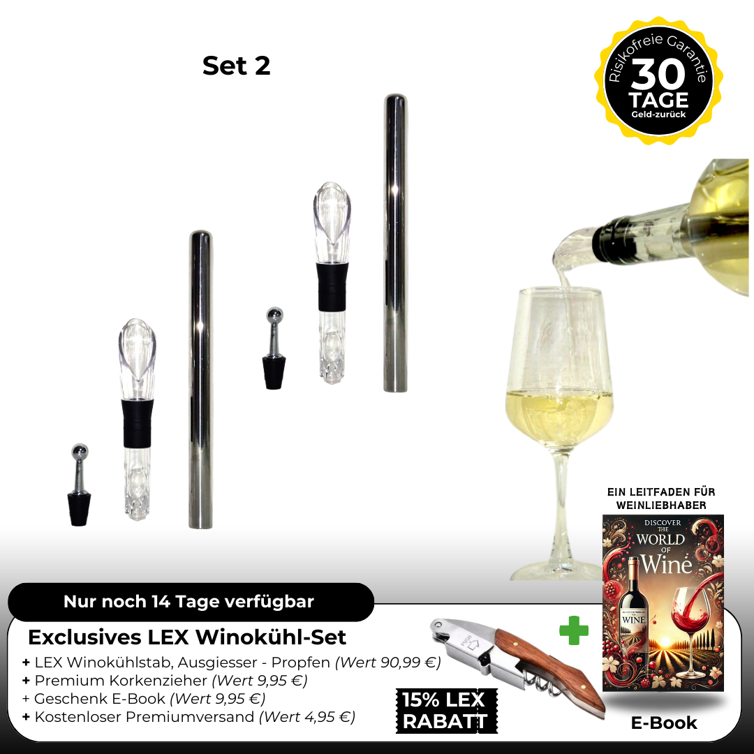 🧊 LEX Winokühlstab™ | Immer eisgekühlten Wein