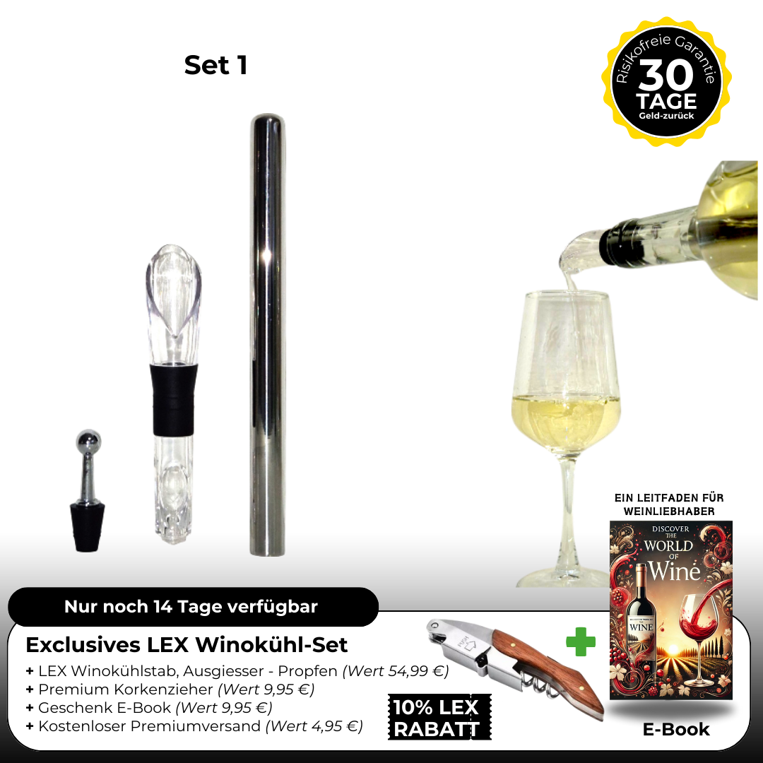 🧊 LEX Winokühlstab™ | Immer eisgekühlten Wein