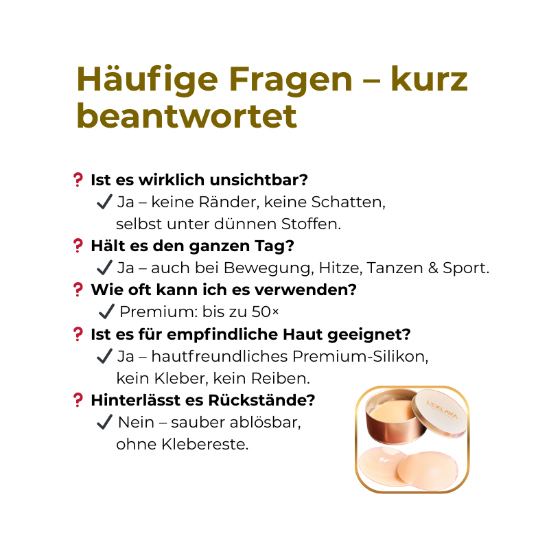 Häufige Fragen zu LEX Nipple Cover – Halt, Anwendung und Pflege erklärt