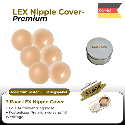 LEX Nipple Cover Premium – unsichtbare Brustwarzenabdeckung aus Silikon für sicheren Halt ohne BH